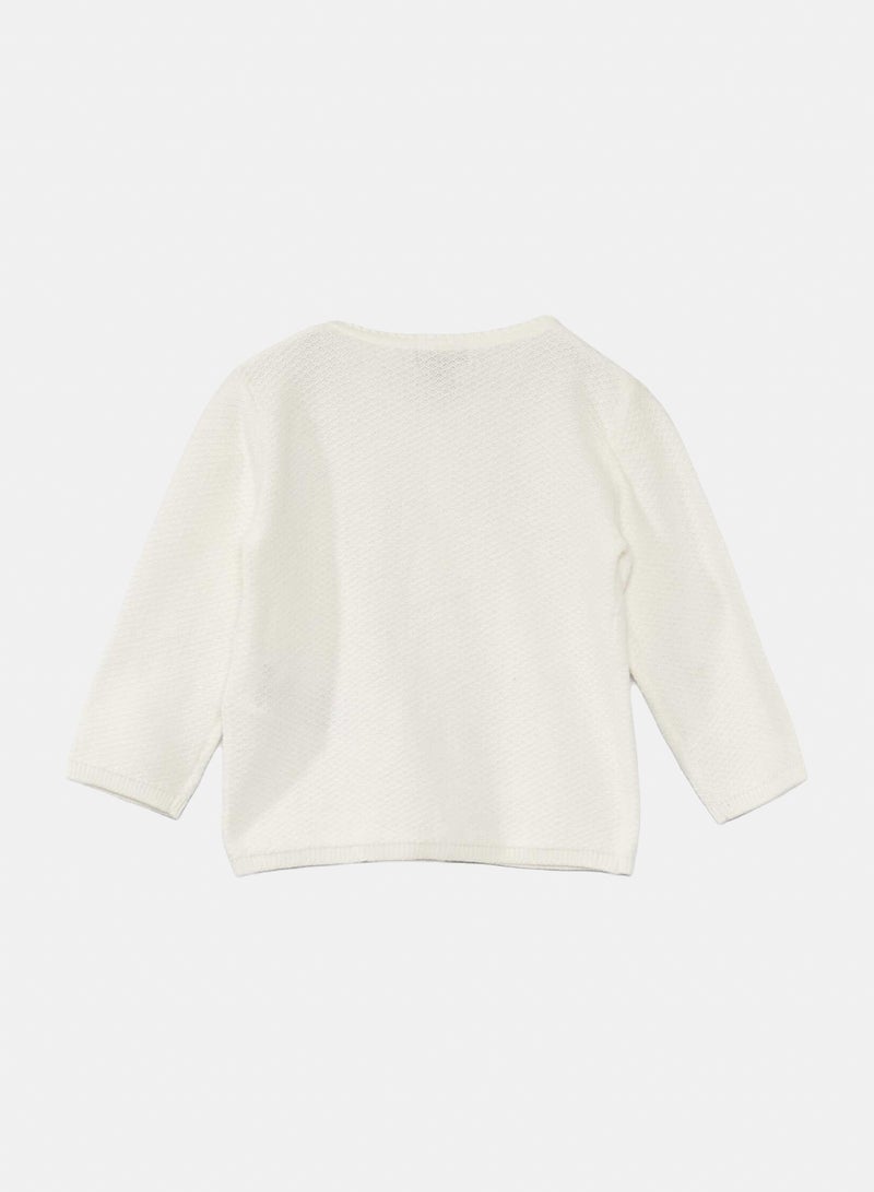Decorative-Knit Cardigan